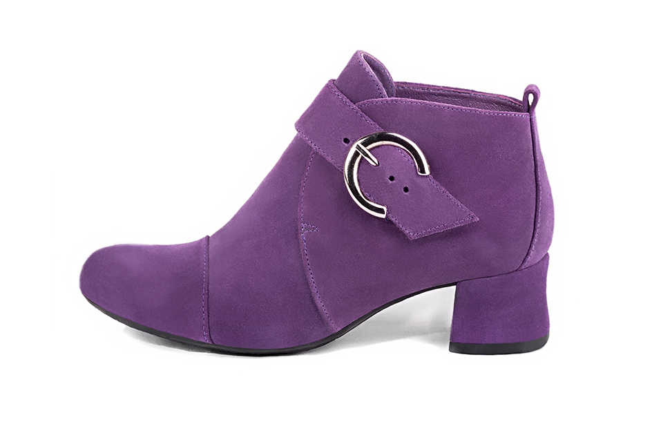 French elegance and refinement for these amethyst purple dress booties, with buckles at the front, 
                available in many subtle leather and colour combinations. You can personalise it with your own materials and colours.
Its large strap gives it a lot of confidence and will allow you a good support.
With dress trousers or jeans, or with a skirt for the most daring.  
                Matching clutches for parties, ceremonies and weddings.   
                You can customize these buckle ankle boots to perfectly match your tastes or needs, and have a unique model.  
                Choice of leathers, colours, knots and heels. 
                Wide range of materials and shades carefully chosen.  
                Rich collection of flat, low, mid and high heels.  
                Small and large shoe sizes - Florence KOOIJMAN